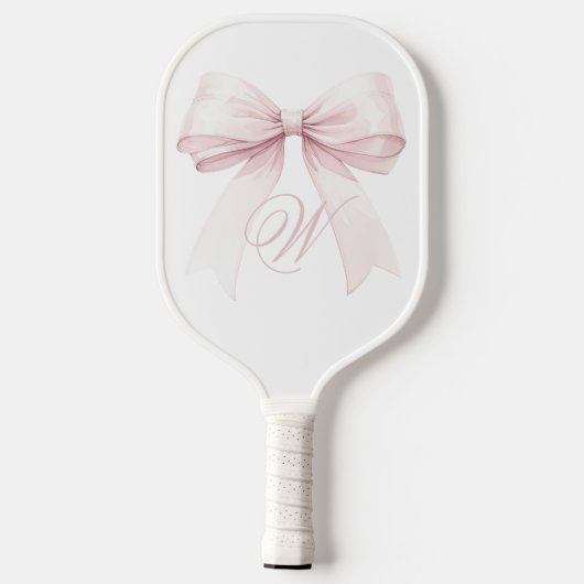 Pink Bow Pickleball Paddle - Monogram cadeau voor  (Achterkant)