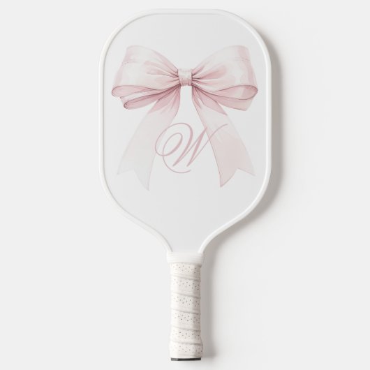 Pink Bow Pickleball Paddle - Monogram cadeau voor (Voorkant)