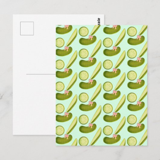 Pink Bow Pickles Briefkaart (Voorkant / Achterkant)