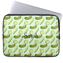 Pink Bow Pickles Laptop Sleeve