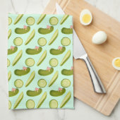 Pink Bow Pickles Theedoek (Quarter Fold)