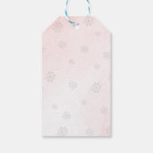 Pink Bow Pine Trees Winter Onederland 1st Birthday Cadeaulabel (Achterkant)