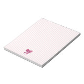 Pink Bow Pink Stripe Preppy Notitieblok (Linkerzijde)