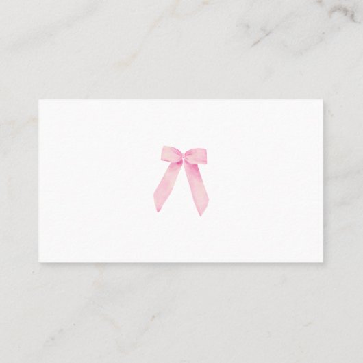 Pink Bow Place Card Ze is Tying the Knot Douche Plaatskaartje (Achterkant)