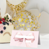 Pink Bow Place Cards | Elegant Folded Plaatskaartje