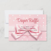 Pink Bow Polka Dots Diaper Raffle Enclosure Card Bedankkaart (Voorkant)