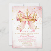 Pink Bow Princess ONE-CE Upon a time 1st birthday Kaart (Voorkant)