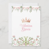 Pink Bow Princess Quinceañera Butterfly Garden Kaart (Achterkant)