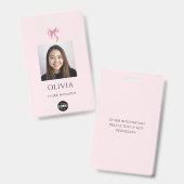 Pink Bow Professional Small Business Photo Logo Badge (Voor- en achterkant)