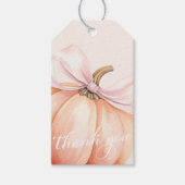 Pink Bow Pumpkin Baby shower Cadeaulabel (Voorkant)