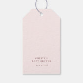 Pink Bow Pumpkin Baby shower Cadeaulabel (Achterkant)