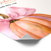 Pink Bow Pumpkin Baby shower "Fotocabine op deze m Poster (Hoek)