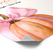 Pink Bow Pumpkin Baby shower "Games & Giggles Poster (Hoek)