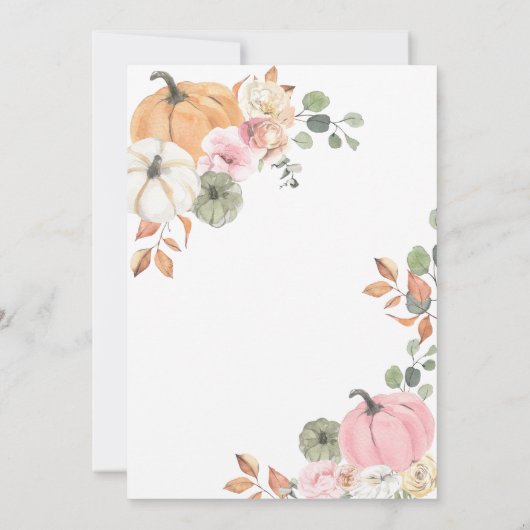 Pink Bow Pumpkin Baby shower Kaart (Achterkant)