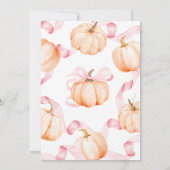 Pink Bow Pumpkin Baby Shower Kaart (Achterkant)