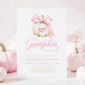 Pink Bow Pumpkin Baby shower Kaart