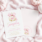 Pink Bow Pumpkin Baby shower Kaart