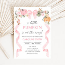 Pink Bow Pumpkin Baby shower