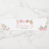 Pink Bow Pumpkin Baby shower Waterfles Etiket (Enkel label)