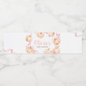 Pink Bow Pumpkin Baby shower Waterfles Etiket (Enkel label)