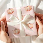 Pink Bow Pumpkin Coquette Cadeaupapier