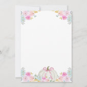 Pink Bow Pumpkin Girl Baby shower Kaart (Achterkant)