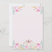 Pink Bow Pumpkin Girl Baby shower Kaart (Achterkant)