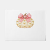 Pink Bow Pumpkin met Gouden Harten – Coquette Fal Deurmat (Voorkant)
