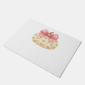 Pink Bow Pumpkin met Gouden Harten – Coquette Fal Deurmat (Schuin)