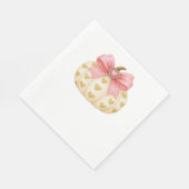 Pink Bow Pumpkin met Gouden Harten – Coquette Fal Servet (Hoek)