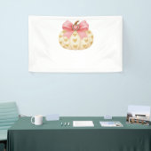 Pink Bow Pumpkin met Gouden Harten – Coquette Fal Spandoek (Beurs)