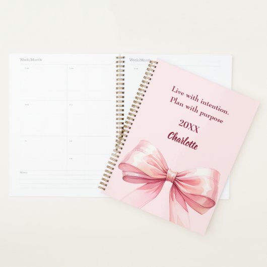 Pink bow quote 2026 planner (Display)