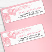 Pink Bow Return Address Etiket