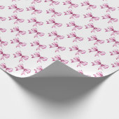 Pink Bow Ribbon Baby Cadeaupapier (Hoek)