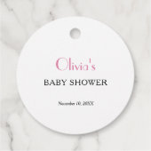 Pink Bow Ribbon Baby shower Bedankt Bedankjes Labels (Achterkant)