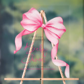 Pink Bow Ribbon Baby shower Welkom Acryl Bord (Neutraal)