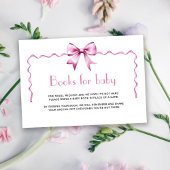Pink Bow Ribbon Boeken voor baby Informatiekaartje