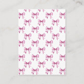 Pink Bow Ribbon Boeken voor baby Informatiekaartje (Achterkant)