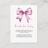 Pink Bow Ribbon Boeken voor baby Informatiekaartje (Voorkant)