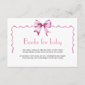 Pink Bow Ribbon Boeken voor baby Informatiekaartje (Voorkant)