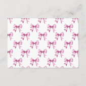 Pink Bow Ribbon Boeken voor baby Informatiekaartje (Achterkant)