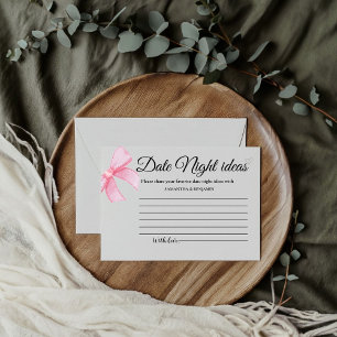 Pink Bow Ribbon Date Night Ideas Vrijgezellenfeest Informatiekaartje