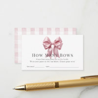 Pink Bow Ribbon Girl Baby shower Hoeveel Bogen