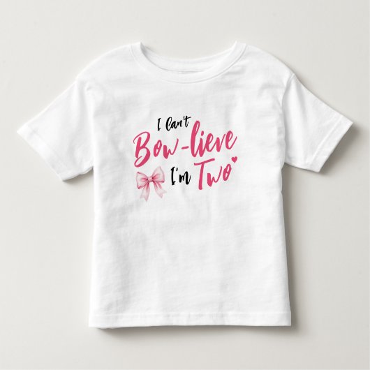 Pink Bow Ribbon Girls 2nd Birthday Party I'm Two Kinder Shirts (Voorkant)