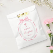 Pink Bow Ribbon Lijst doop Bedankzakje (Gezegeld)