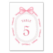 Pink Bow Ribbon Lijst Tafelnummer (Voorkant)