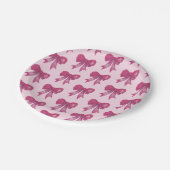 Pink Bow Ribbon Love Pattern Papieren Bordje (Gekanteld)