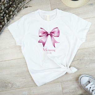 Pink Bow Ribbon Mama To Be T-shirt