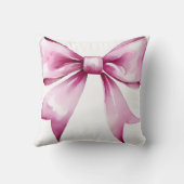 Pink Bow Ribbon Nursery Kussen (Achterkant)
