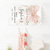 Pink Bow Rose Floral Girl First Communion Vertical Spandoek (Insitu)